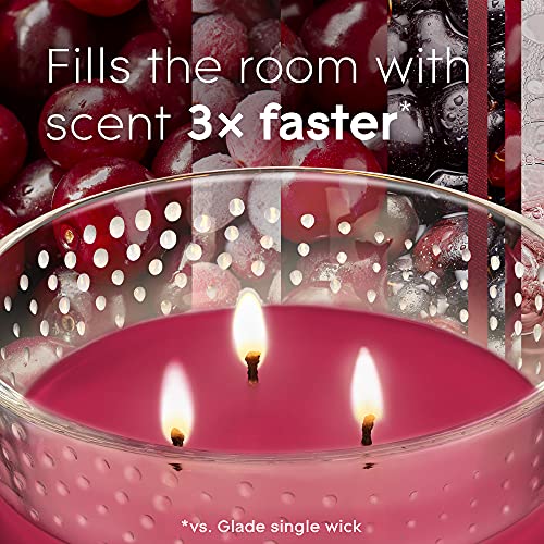 Glade Candle Cranberry Oh So Merry, Fragrance Candle Infused With Essential Oils, Air Freshener Candle, 3-Wick Candle, 6.8Oz, 3 Count #TOP5