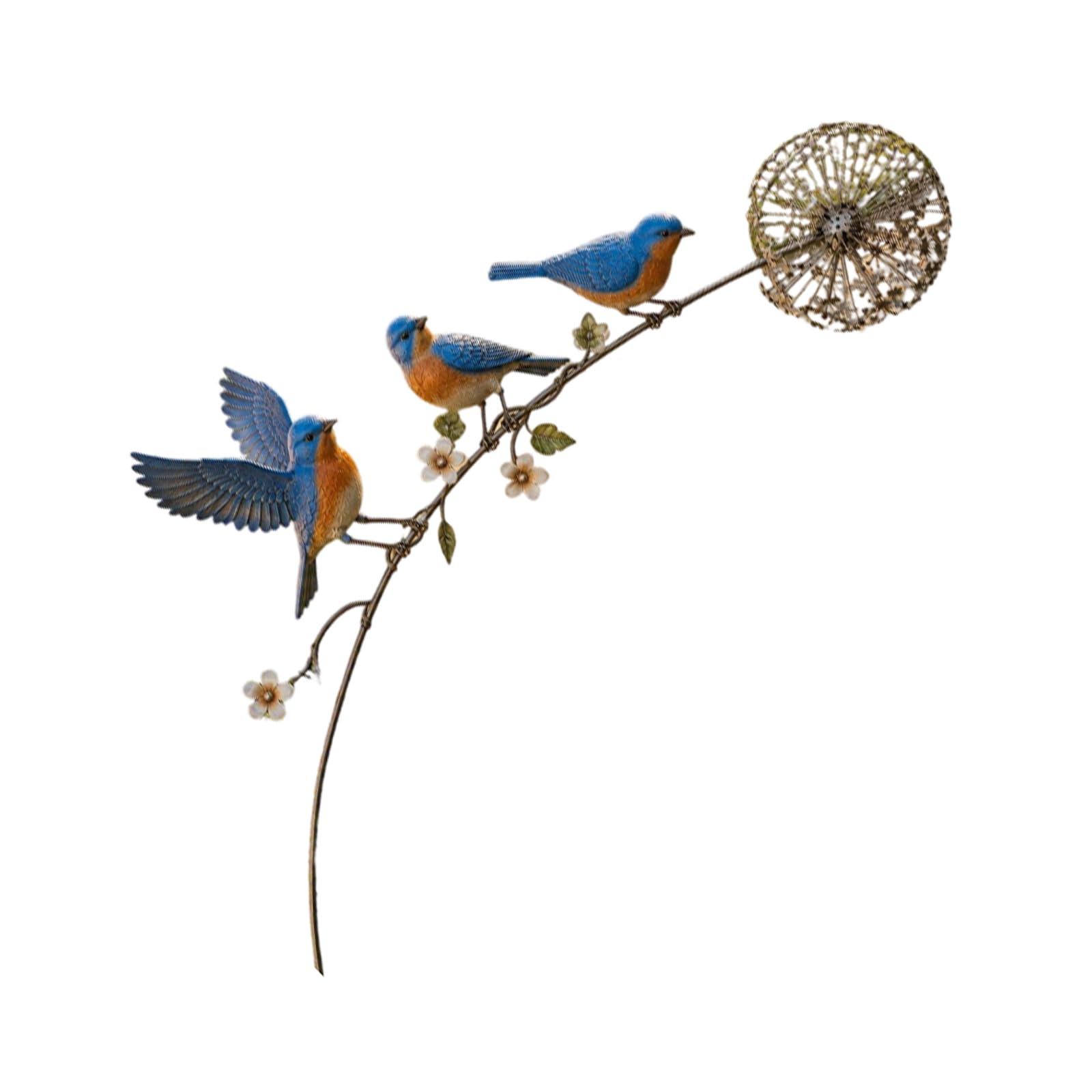 Bird Garden Stake Decor for Balcony Greenery and Flower Beds, Metal Three Bird Yard Accent, 23.62 Inch Tall Garden Stake Metal Yard Ornament Flower Bed Decor Border Accent Outdoor Decoration Balcony