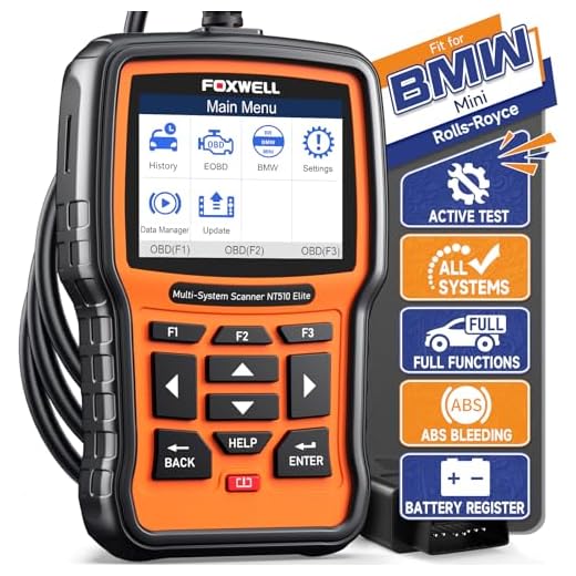 Escáner Multisistema Foxwell NT510 con funciones avanzadas como acción, adaptación y programación.