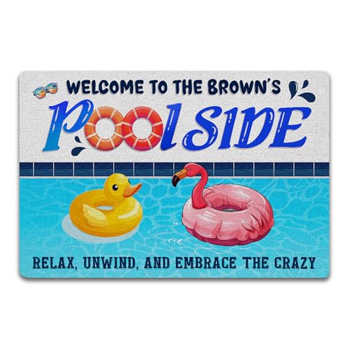 Amazon.com: THUYPT Personalized Poolside Doormat, Pool Rug for Pool ...