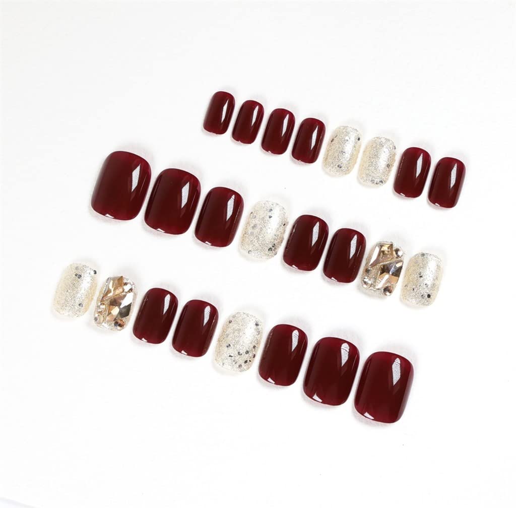 Short False Nails Set Press Tips Stick-on Designs Reusable Fingernails Art Nail Fake Acrylic