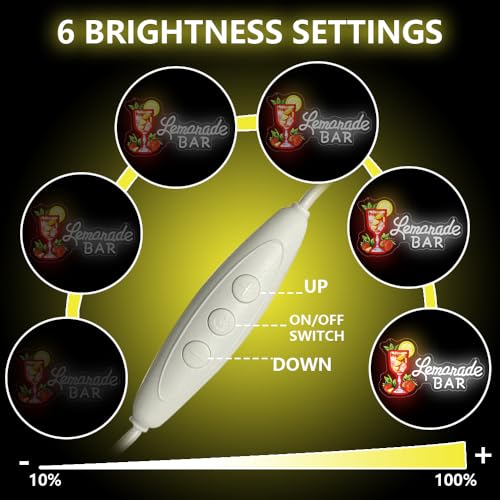 Image of Lemonade Neon Sign,Lemonade Bar Led Neon Signs Wall Decor, Cocktail Bar Drinks Neon Signs for Business Art Wall,Restaurant,Shop,Pub, Night Club, Man Cave Decoration