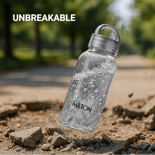Image of MILTON Fashion 500 Pet water bottle, 430 ml|Tritan Plastic|Leak-Proof, BPA-Free, Sturdy Handle|Reusable Water bottle for fridge|Perfect for Office, Travel, Gym Tumbler Bottle for Men and Women, White