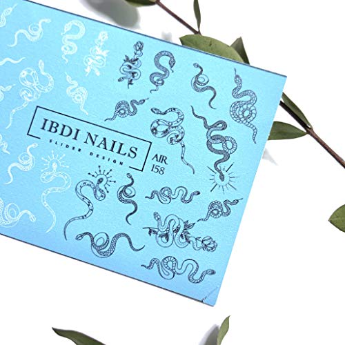 IBDI AIR 158 black and white snakes nail decals/sliders