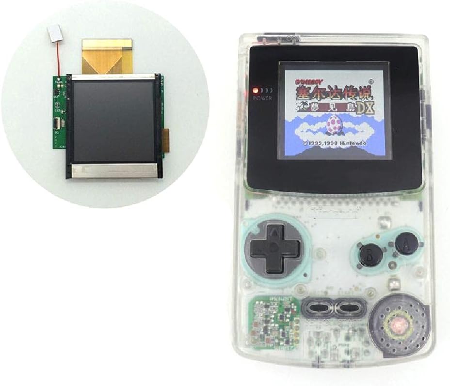 MOUDOAUER Plug and Use Backlight LCD Screen Modification KitReplacement Repair Screen Monitor for Nintendo for Game Boy Color for GBC Console Game Accessory
