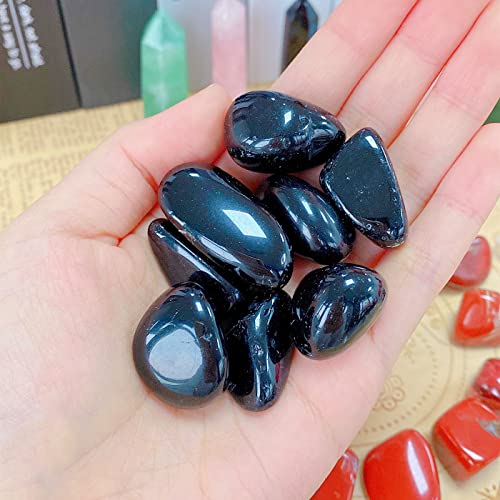 Black Obsidian Crystals Polished Stones Bulk 0.6-1" Natural Stone Tumbled Reiki Healing Crystal For Succulents Plants Vase Filler Decoration Bulk 0.45 Lbs #TOP4