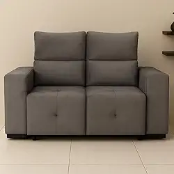 Sofá Retrátil Reclinável 2 Lugares 140 CM Cancun em Veludo Pavia Diversas Cores Sala Estar Elegante - AV (CINZA)