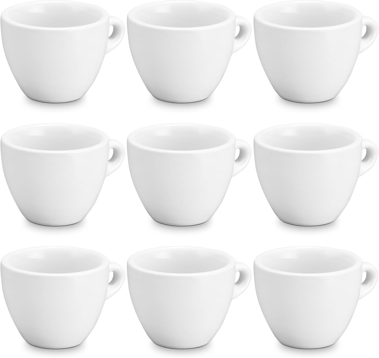 16 Pcs 1.7 oz Porcelain Espresso Cup Set White Tiny Ceramic Coffee & Tea Mugs for Cafes Offices Homes and Restaurants