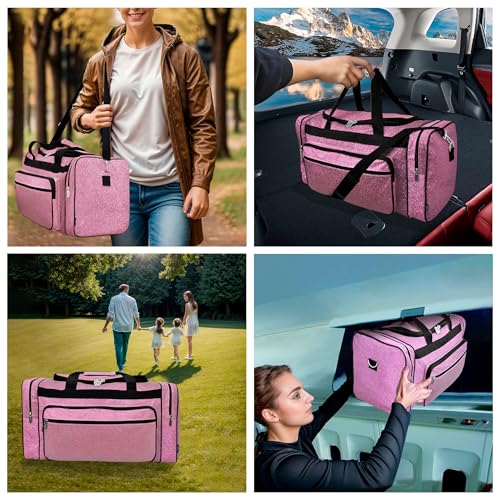 NGIL Canvas 23\" inch Duffle Bag (Pink Glitter) - Thumbnail 2