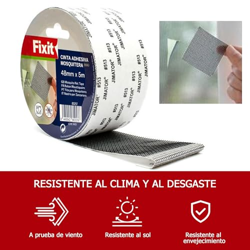 Family YS Reparaturklebeband für Moskitonetze, robustes Fiberglasnetz, repariert Löcher und Risse sofort, ideal für Fenster, Türen und Zelte, Schwarz