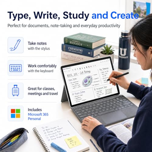 Image of Microsoft Surface Pro 12 inch Copilot+ AI PC, Snapdragon X Plus, AI-Ready NPU, 16GB RAM, 256GB Storage, Webcam, 2-in-1 Tablet Laptop with Keyboard, Stylus & MS 365, Windows 11, Platinum