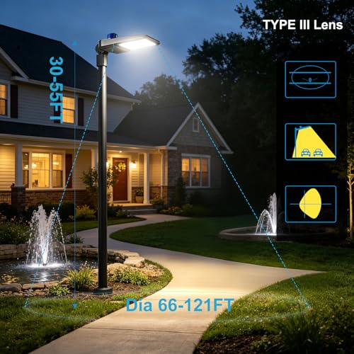 3Pack 400W LED Parking Lot Lights Outdoor 100000lm (Eqv.1600W MH/HPS) 5000K IP65 Led Parking Lot Lighting Pole Mount with Smart Photocell & Slipfitter Mount for Parking Lot, Driveway, Yard, Stadium by Lightdot - Image 4