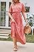 PRETTYGARDEN Women's Casual Summer Boho Floral Print Dress V Neck Short Sleeve High Waist Long Maxi Beach Dresses (Orange Red Floral,Medium)