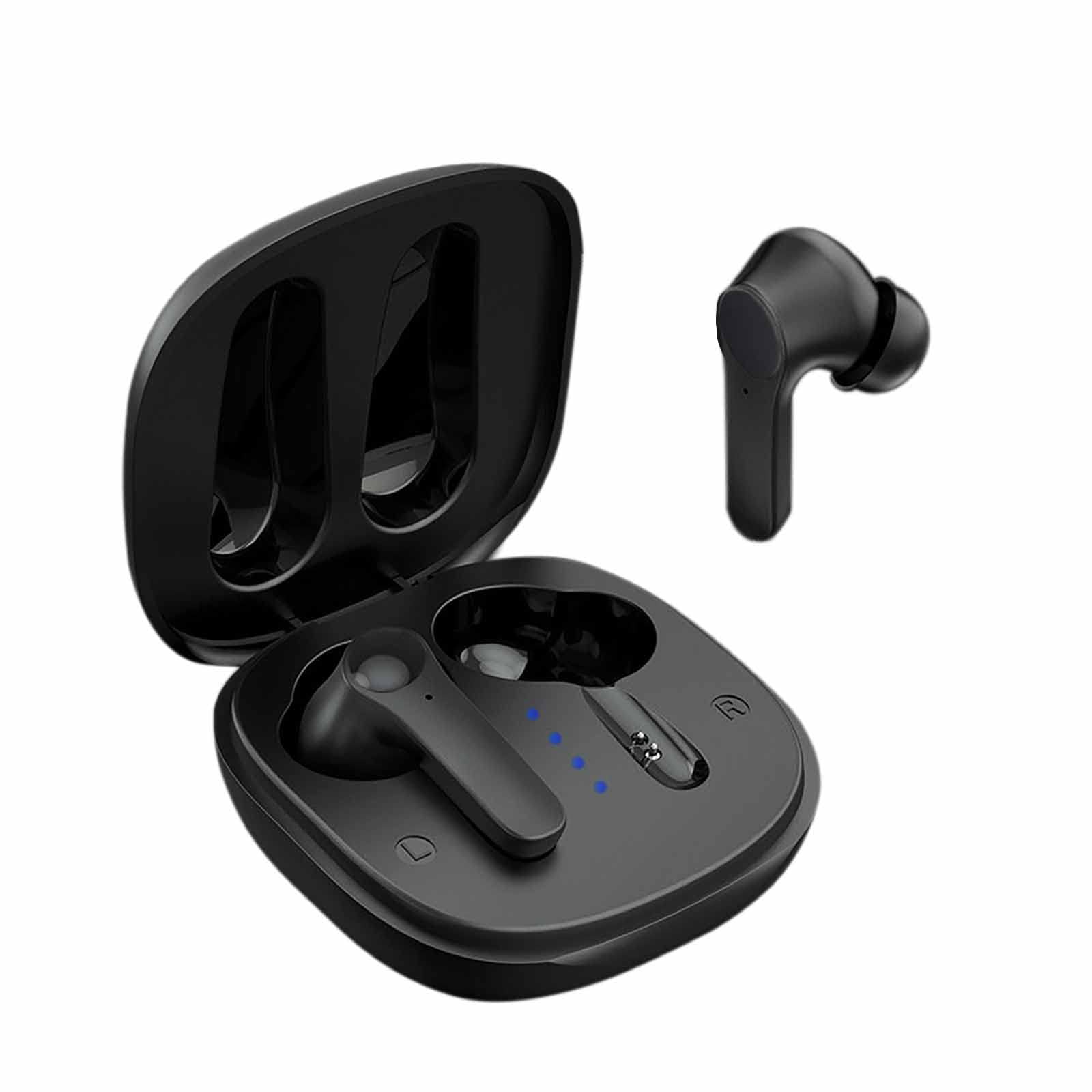 Wireless Earphones Bluetooth 5.0, TWS Earbuds with Mic, Touch Control Headphones Stereo sound Type C charger Single/Twin Mode IPX5 Waterproof for Sports Running Workout, Black