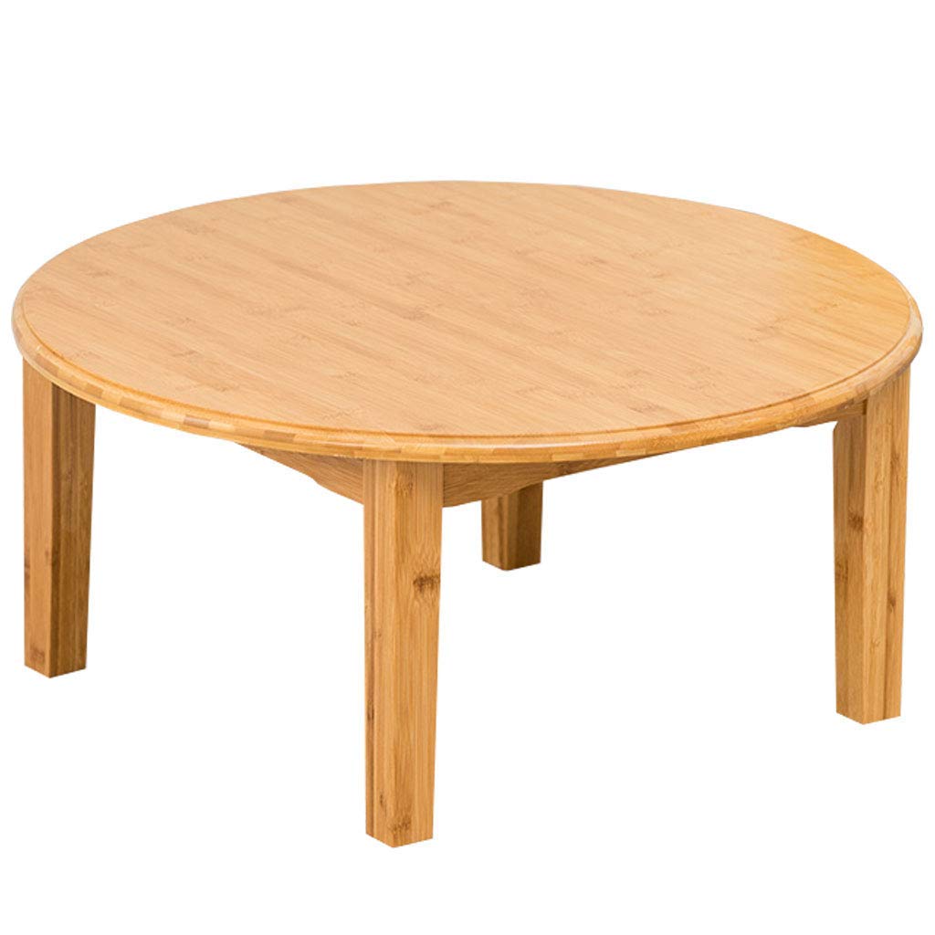 Table d'appoint de canapé ronde pliable en bois naturel et compact