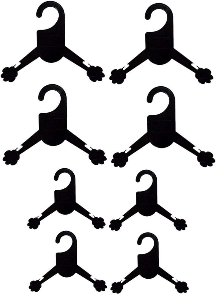 8pcs Small Plastic PET Clothes Hanger, Black Mini Size for Garments