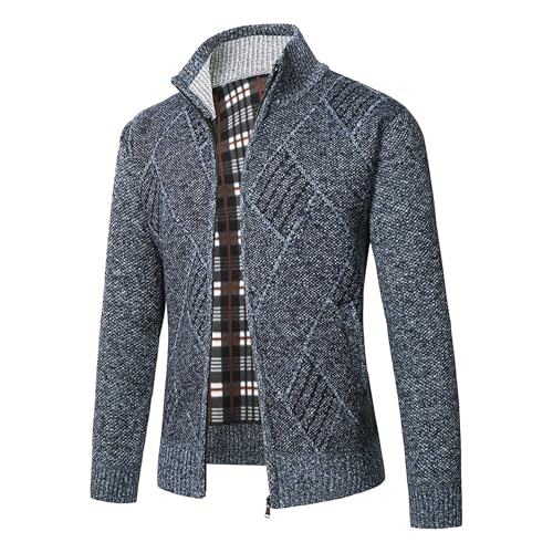 Cardigan homme zippé col montant et veste polaire jacquard tricot torsadé