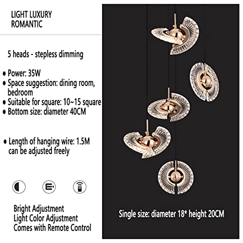 Lustre LED moderne anti-éblouissement à gradation progressive