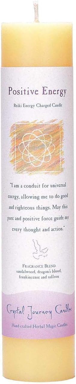 Crystal Journey Reiki Charged Herbal Pillar Candle Bundle (Positive Energy, Ascended Masters and Guides, Spirit) Each 7"x1.5" Handcrafted with Lead-Free Materials