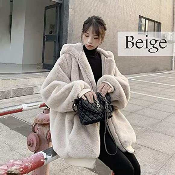 Amazon | コート ファーコート ラビットファー アウター レディース  