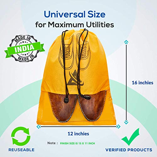 Image of Aqbah Shoe Bags Non Woven Fabric Red, Yellow & Black Set of 12.