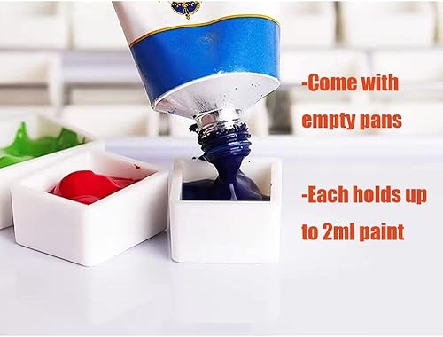 Miniatura 3 de Jinberry Lata de acuarela de metal con paleta de mezcla plegable, paleta vacía multifuncional con bandejas de pintura para aire pleno, pintura de