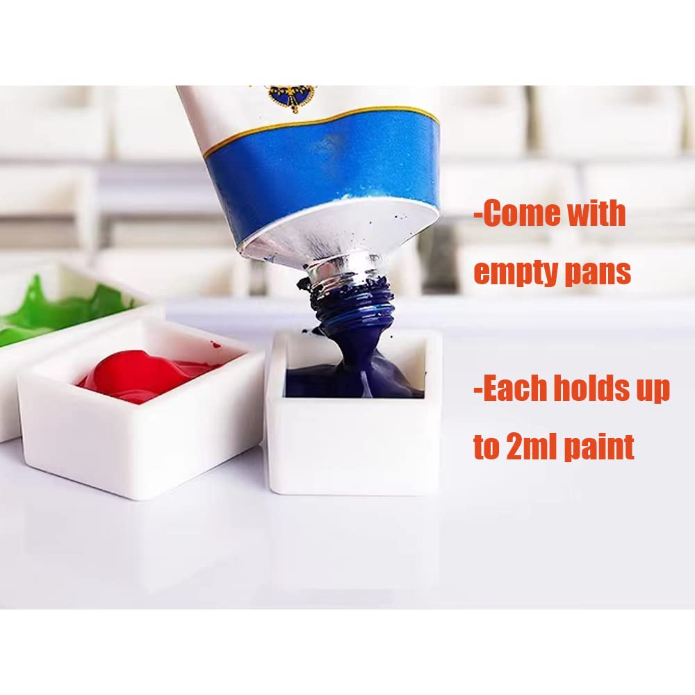 Jinberry Lata de acuarela de metal con paleta de mezcla plegable, paleta de acuarela vacía multifuncional con 26 bandejas de pintura para pintura al aire Plein, acuarela, óleo y pintura acrílica