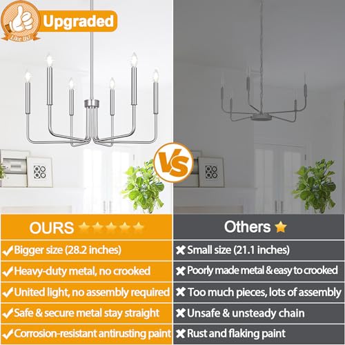 Lynnoland L220028P6 6-Light Farmhouse Chandelier thumb #1