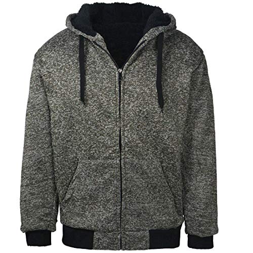 Image of Gary Com Heavyweight Sherpa Hoodies for Men, Thick Fleece Lined Full Zip Up Winter Warm Sweatshirts Work Jackets