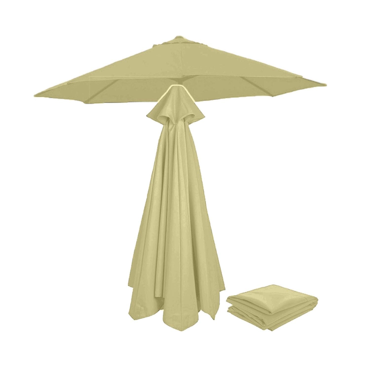 Outdoor Parasol Umbrella Replacement Cover 8.9ft Replacement Umbrella Canopy, Garden Parasol Fabric Cover 2.7m/8 Ribs 3.0m patio umbrella Replacement Cloth UV 30+Protection (Color : Khaki, Size : 2.