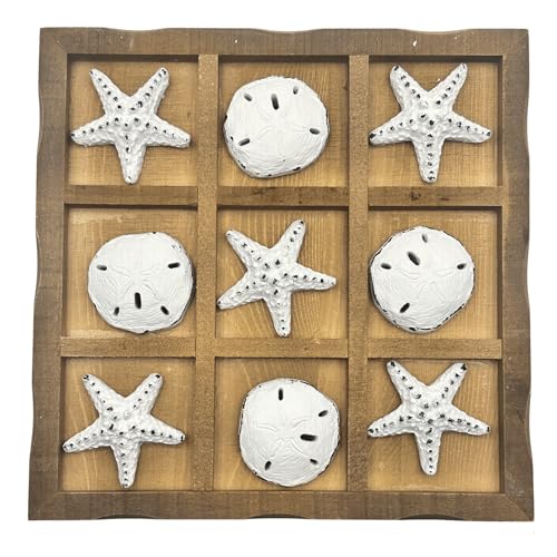 Juego de Mesa Tic Tac Toe de Madera con Tema de Playa miniatura 1
