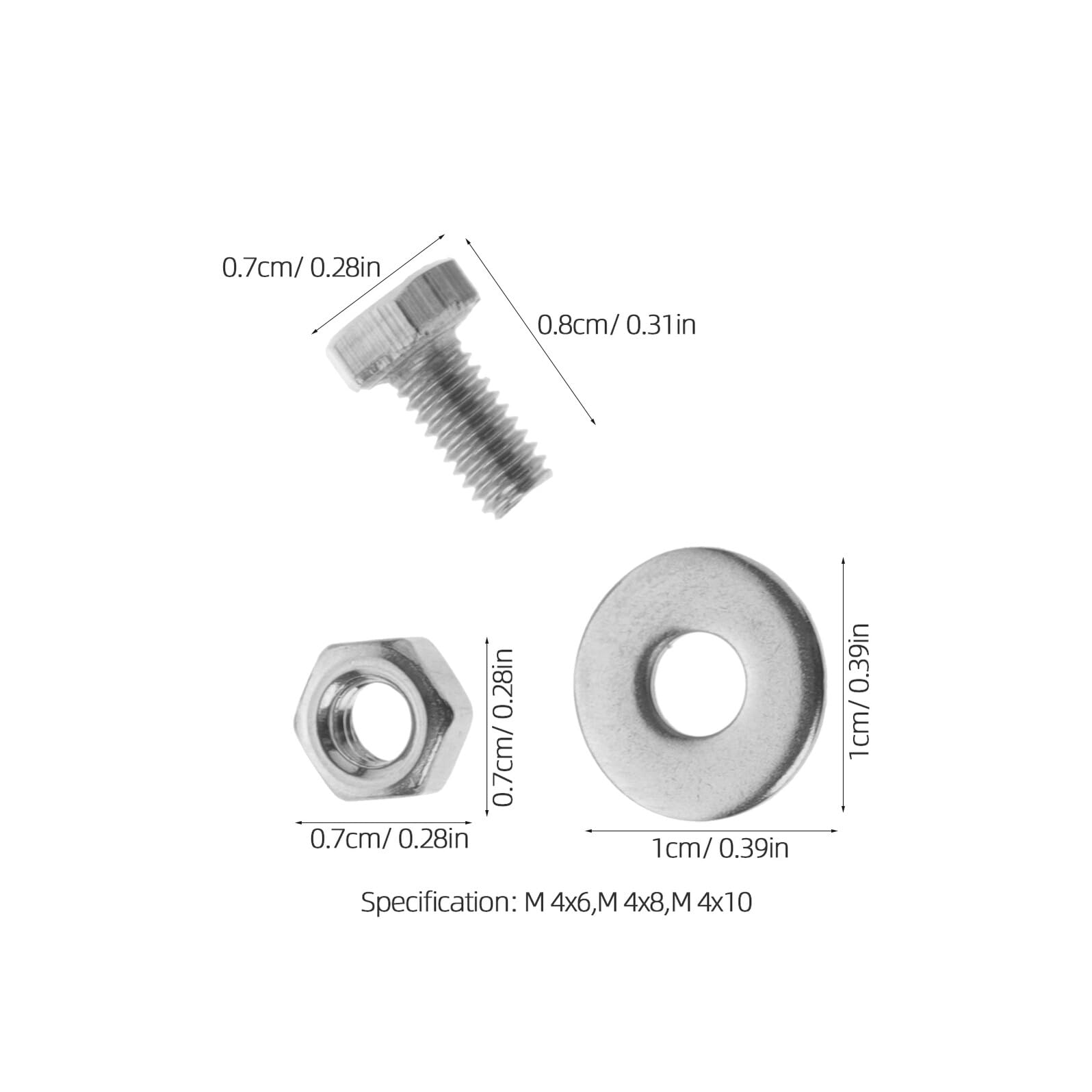 10 set Kit Bulloni Carrello in Acciaio Inox Dadi e Rondelle Resistente per Manubrio Monociclo e Veicoli Sostituzione Facile e Connessione Sicura