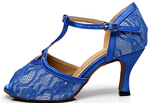Chaussures de danse latine haut de gamme modèle 5005 bleu taille 33