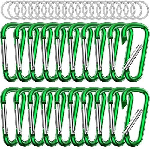 sprookber 2.28" Small Carabiner Clip Keychain, D Ring Key Clips, Set of 20