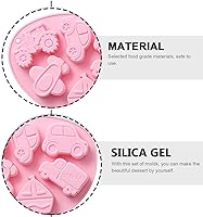 Vista 7 de Molde de silicona para hornear, molde de chocolate de dibujos animados, molde de transporte de silicona, moldes de galletas de silicona, moldes