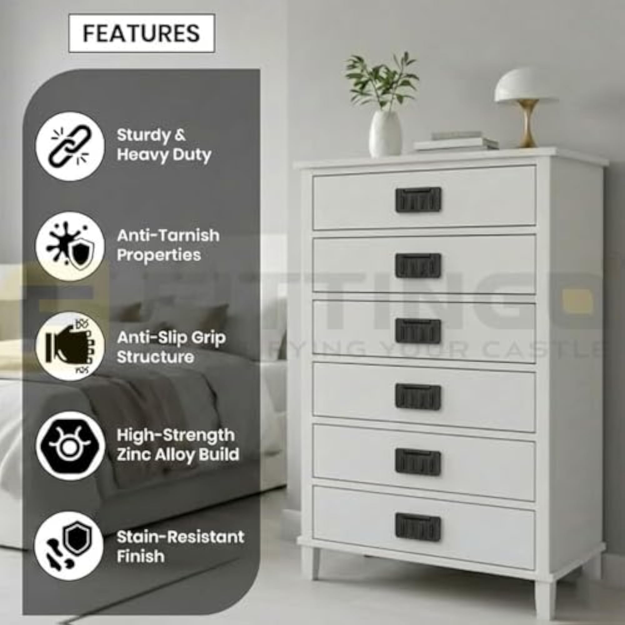 Rectangle Plate Drawer Kadi Cabinet Handle Pull