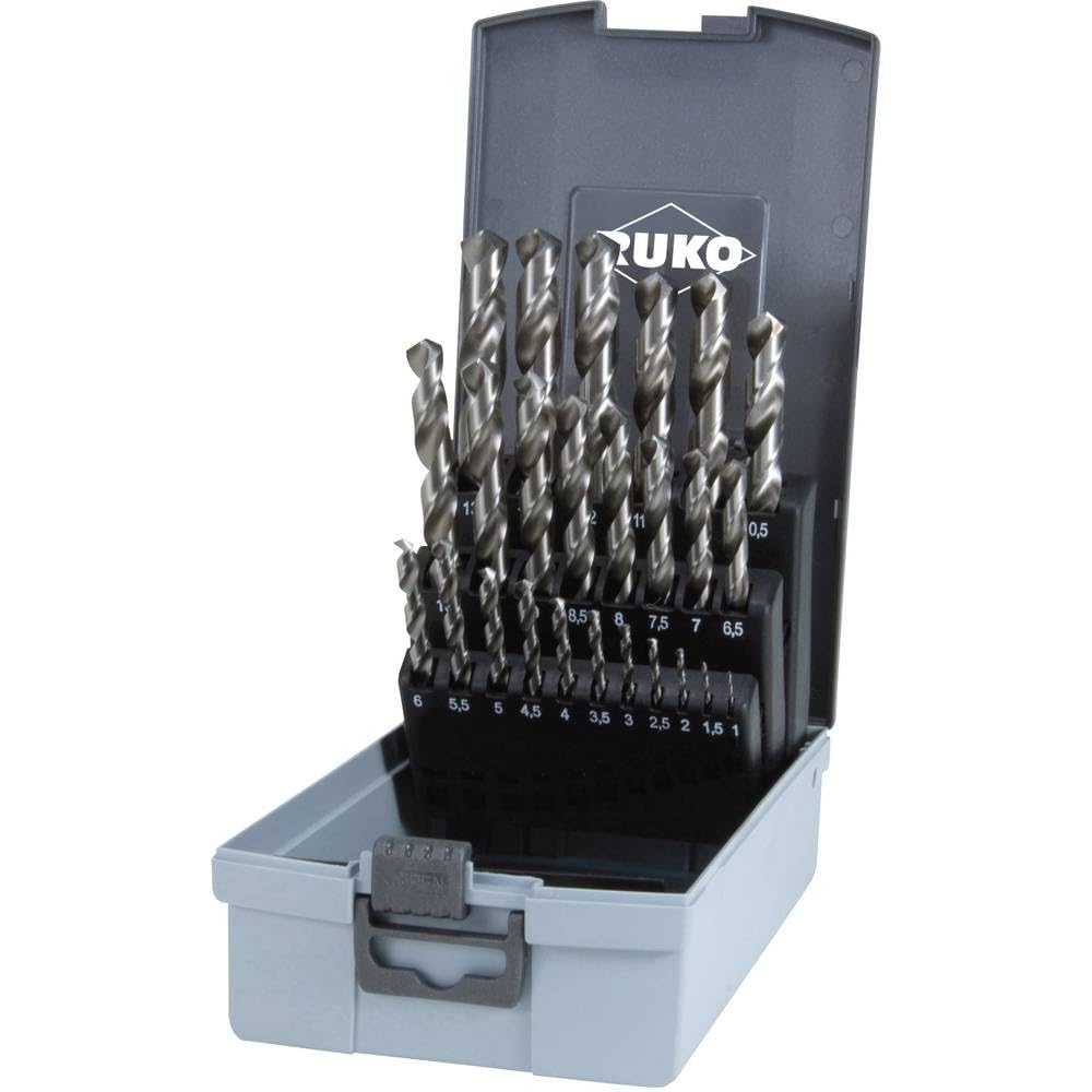 Ruko R214215RO HSS-G Zestaw 25 wierteł spiralnych DIN 338 Typ N Połysk