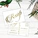 PARTH iMPEX RSVP Postcards for Wedding - Pack of 50 Gold Foil 4x6 Response Cards with Mailing Side White Mailable Invitations for Bridal Shower Reception Engagement Party Anniversary Event Stationery