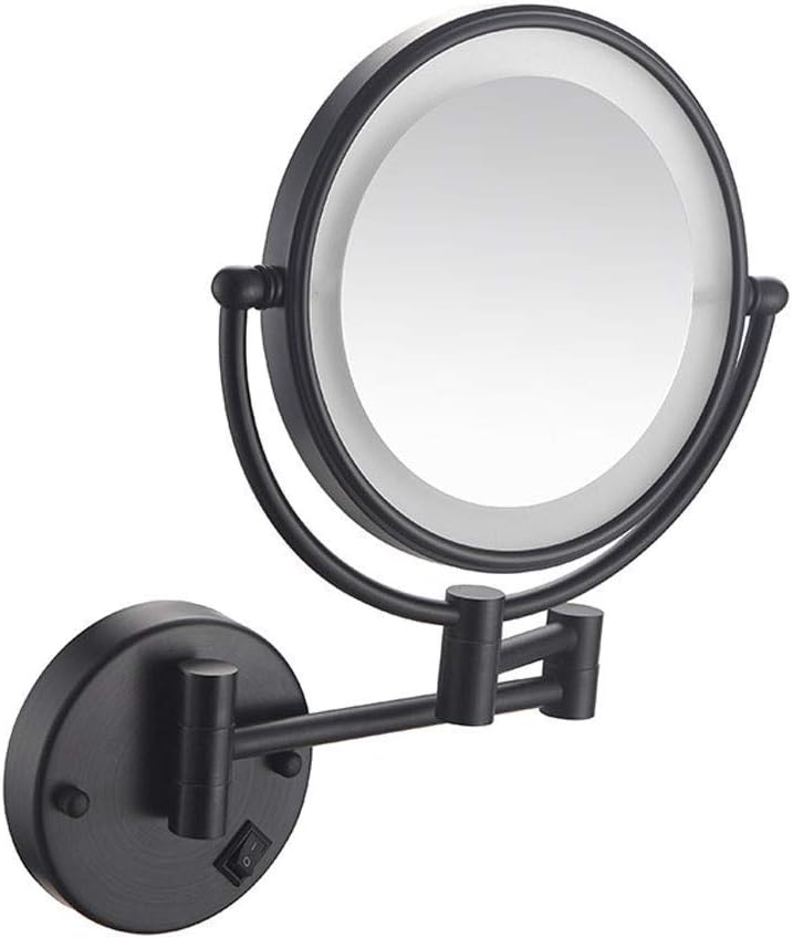 Bathroom Shaving Mirror Wall Mounted 8 Inch Led Illuminated Makeup Mirror 5X Magnification Vanity Mirror Concealed Install Vanity Mirror 360&Deg; Free Rotation Extendable Arm Makeup And Sha ( C(#5)