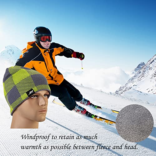 100% Waterproof, Windproof, Breathable - Beanie Hat Suitable For All Activities In All Weather Conditions Hat (Green-Grey) #TOP1