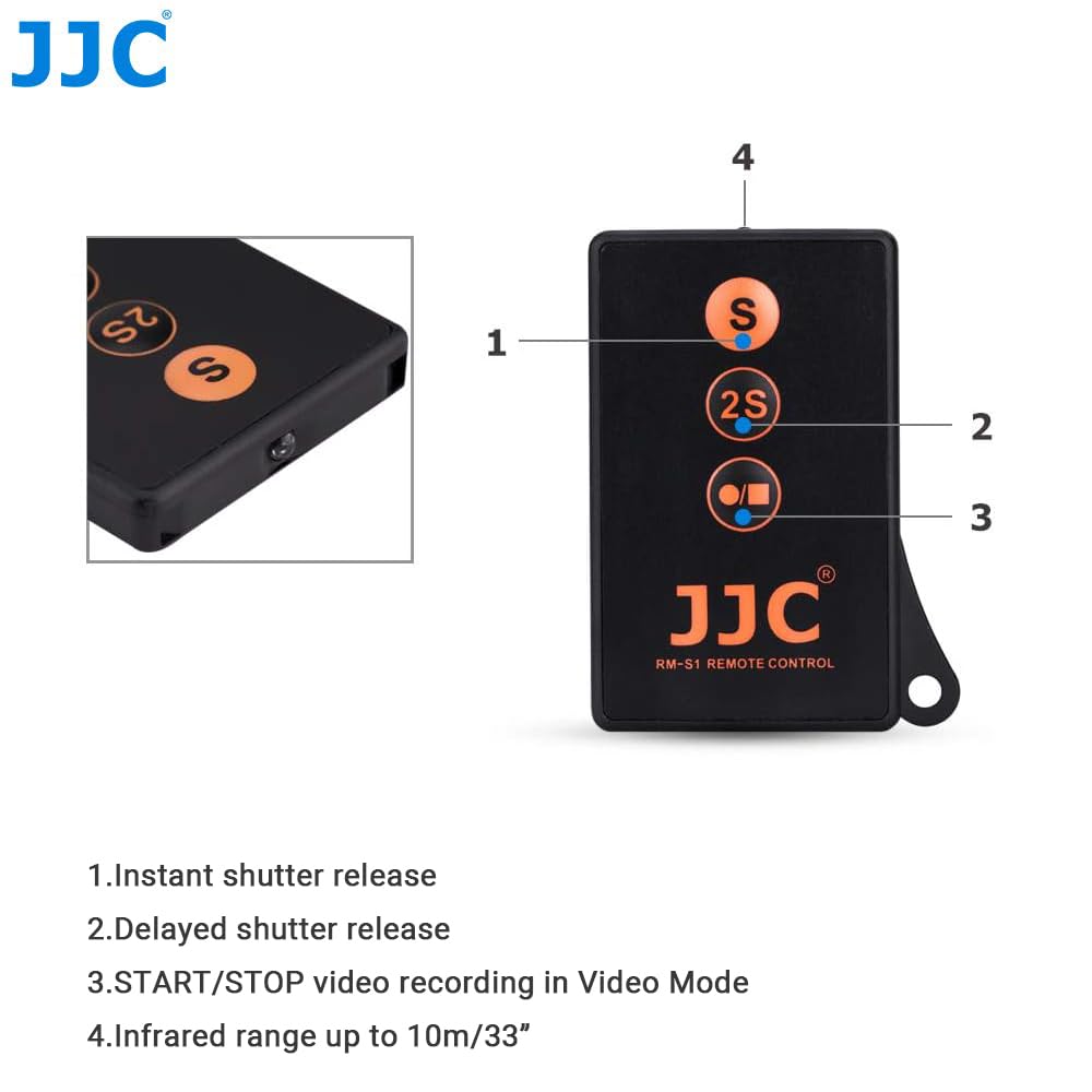 JJC Télécommande Infrarouge pour Sony Alpha A7 Series et NEX Caméra Replacement of Sony Télécommande RMT-DSLR2 & RMT-DSLR1 IR de Caméra Déclencheur