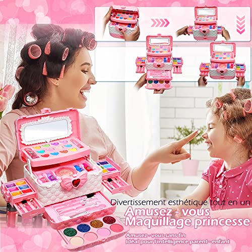 Kinderschminke mädchen Set - Kinder Schminkset dchen,Kinder Schminkkoffer dchen Spielzeug… – Ansicht 4