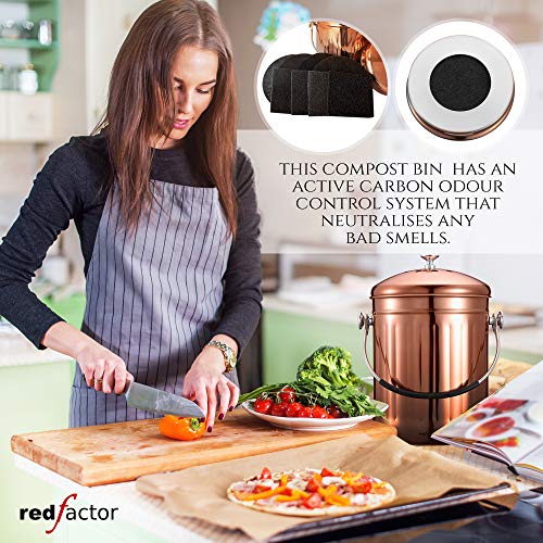 Komposteimer Red Factor Premium Kompostbehälter für die Küche
