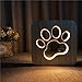 Produktbild Volwco Holz geschnitzt Nachtlicht, kreative Pfotenabdruck Lampe, LED-Nachttischlampe für Schlafzimmer Wohnzimmer