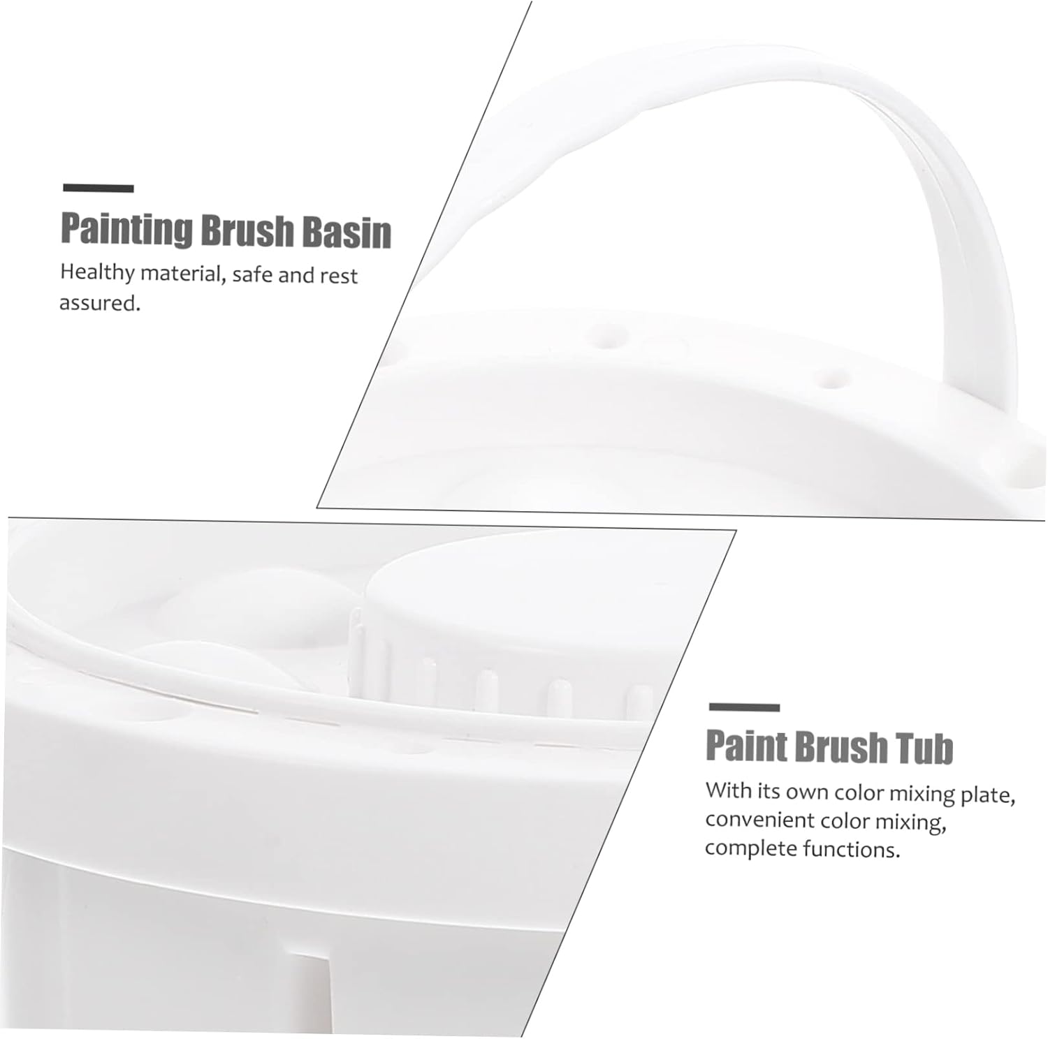 HOMSFOU Portable Artist Brush Washer Bucket Dividers Multifunctional Round Painting Supplies Cleaning Tool for Watercolor and Acrylic Paints for Artists and Painters