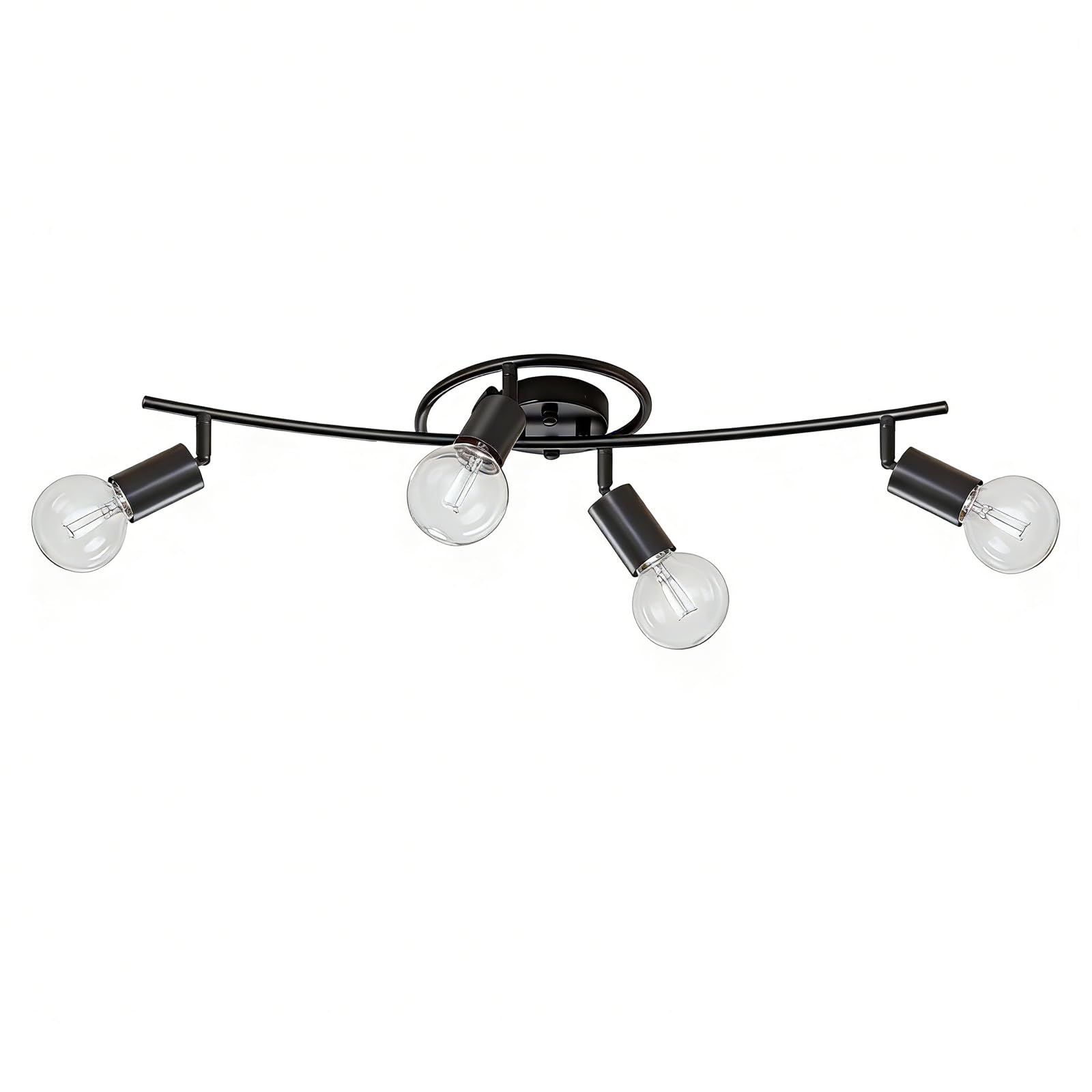 CBJKTX Deckenleuchte Vintage Deckenlampe Schwarz - E27 Deckenstrahler 4