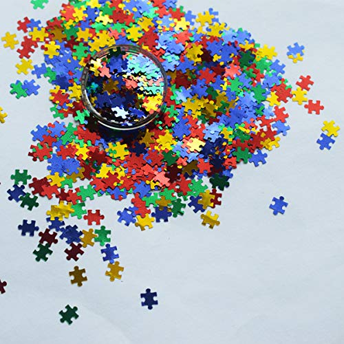 50G Laser Puzzle Pieces Nail Glitter Mix Colors 3D Holographic Nail Sequins Ultrathin Paillettes For Nail Art Decoration, Face, Body, Nail Decals, And Diy Crafting #TOP3