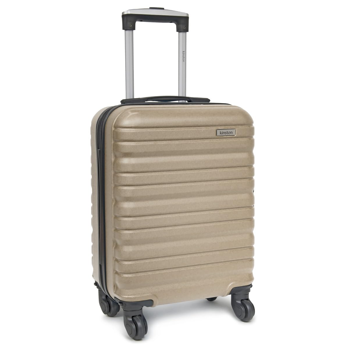 KINSTON Valigia Cabina per EasyJet 4 Ruote Rimovibili Dimensione LowCost - Bagaglio a Mano Leggero e Resistente, Ruote Girevoli Smontabili - Champagne