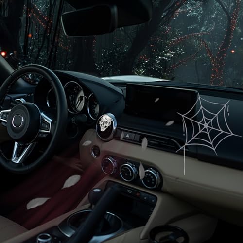 Image of ORIESSE Skull Car Decor,Goth Car Air Freshener Vent Clip,Silver Snake Skull Horror Dahsboard Decorations Accessories,Refillable Clip On Diffuser for Women Teens