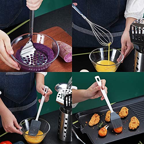 Stainless Steel Cooking Utensils Set, Berglander 13 Pieces Kitchen Utensils Set, Kitchen Tools Set With Utensil Holder Non-Stick And Heat Resistant,Dishwasher Safe, Easy to Clean (13 Packs) by Berglander - Image 7